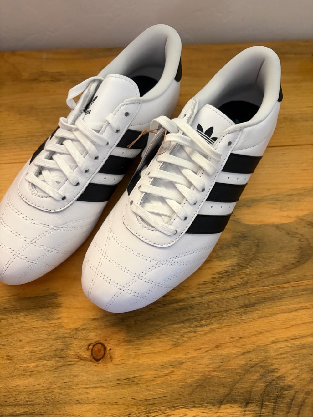 Adidas White Sneakers with Black Three-Stripes/Womens size 9